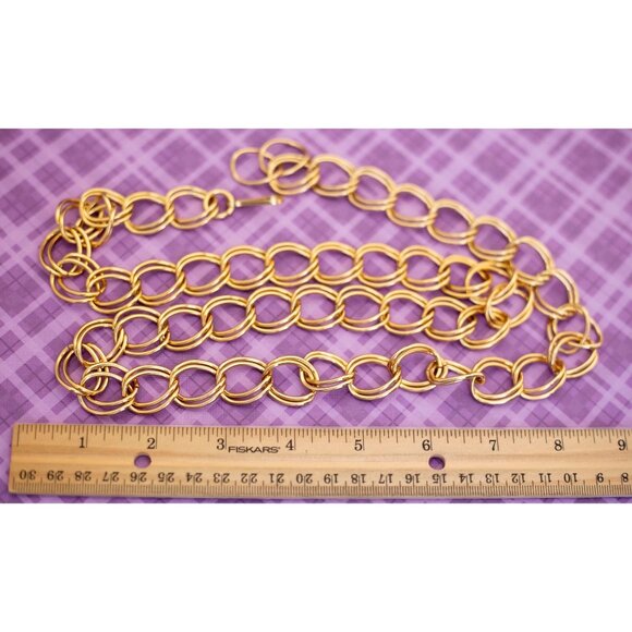 Vintage Double Large Curb Style Chain Necklace 36 inch - V14 - Picture 3 of 3